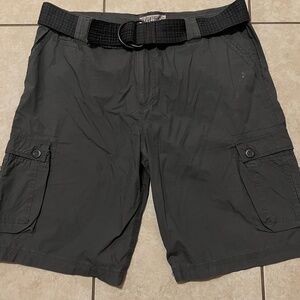 Guess Charcoal Gray Casual Flat Front Cargo Shorts Outdoor Hiking Size 38